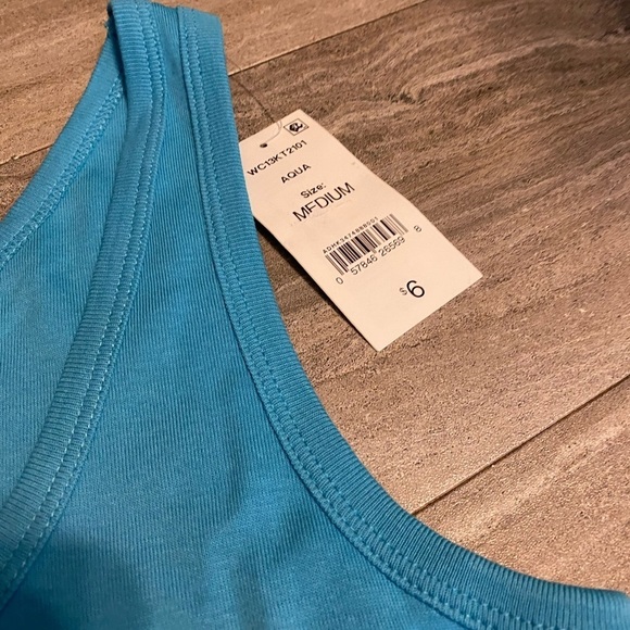 Set Lot 2 New NWT Vintage Joe Boxer Women Blue Striped Sequin Tank Top Shirt M - Picture 3 of 6